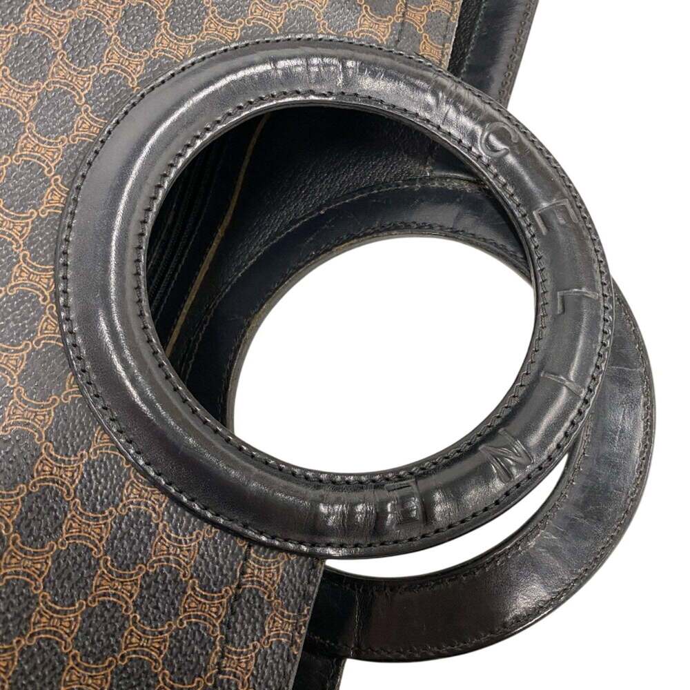CELINE Circle Logo Macadam Handbag, Black - Picture 6 of 15